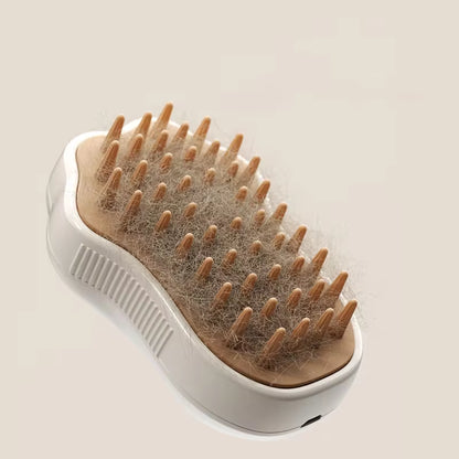 3-in-1 Electric Steam Grooming Brush for Cats & Dogs — Rechargeable Pet Hair Remover