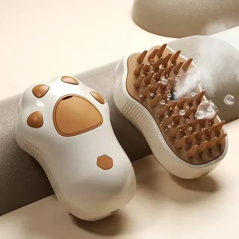 3-in-1 Electric Steam Grooming Brush for Cats & Dogs — Rechargeable Pet Hair Remover
