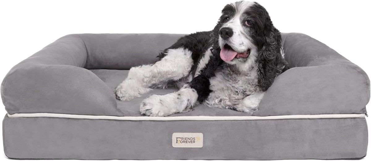 Friends Forever Orthopedic Dog Bed Large Chester Grey