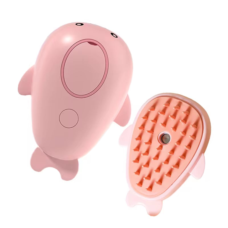 3-in-1 Electric Steam Grooming Brush for Cats & Dogs — Rechargeable Pet Hair Remover