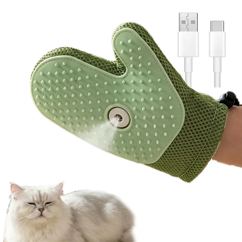 3-in-1 Electric Steam Grooming Brush for Cats & Dogs — Rechargeable Pet Hair Remover